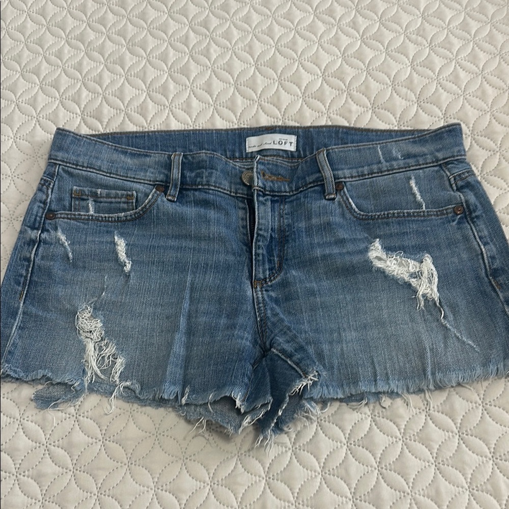 Distressed Denim Shorts